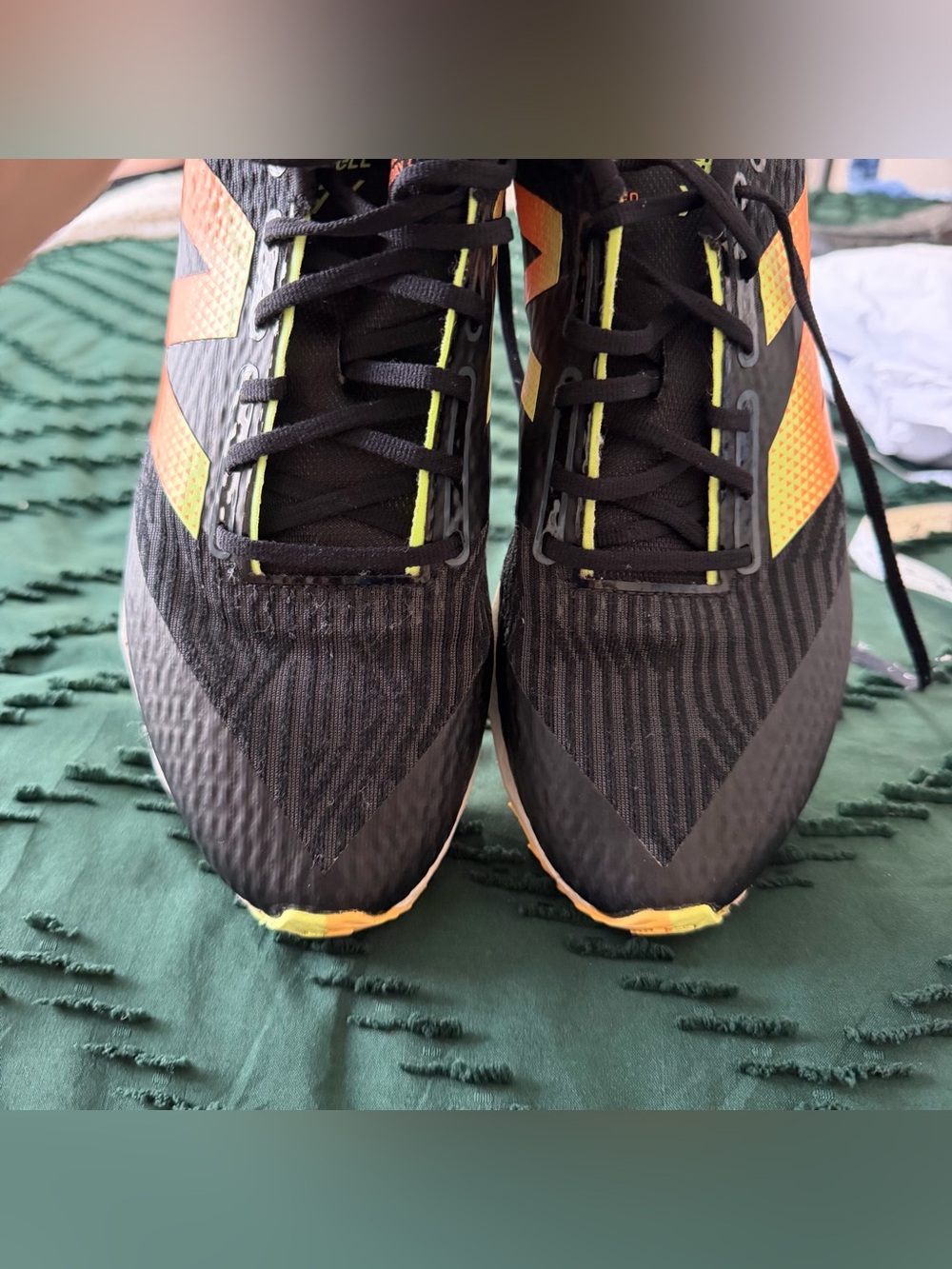 New Balance Black Track Spikes with Neon Orange and Neon Green Accents - Picture 3 of 4